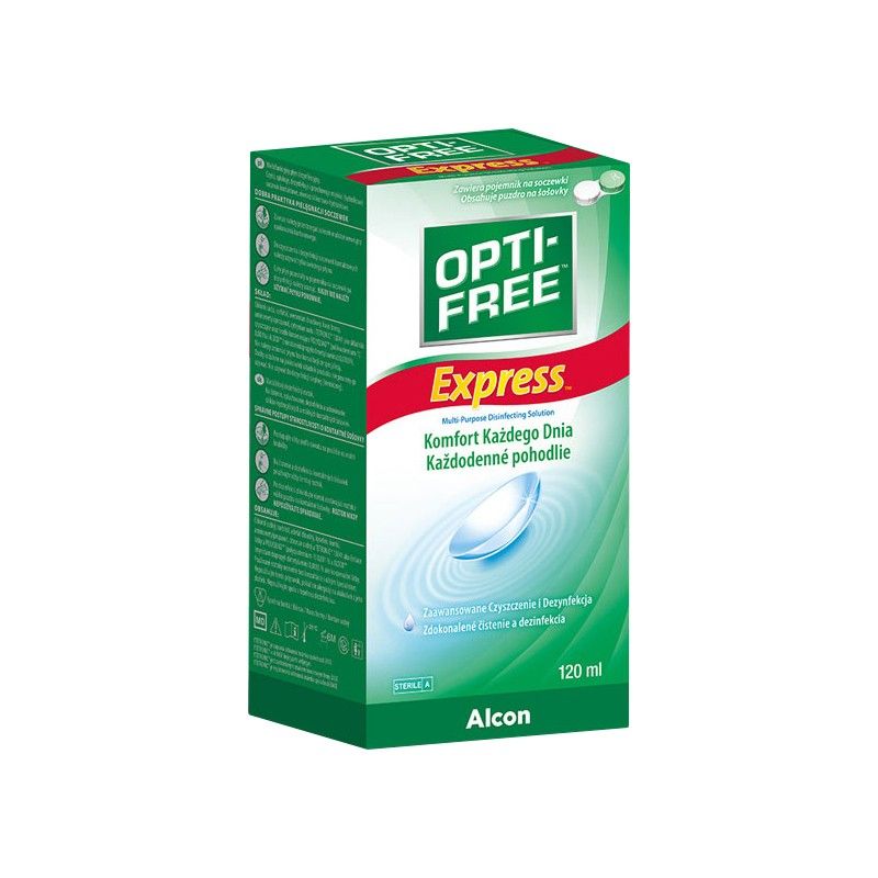 Opti-free Express 120ml | wielofunkcyjny płyn do soczewek