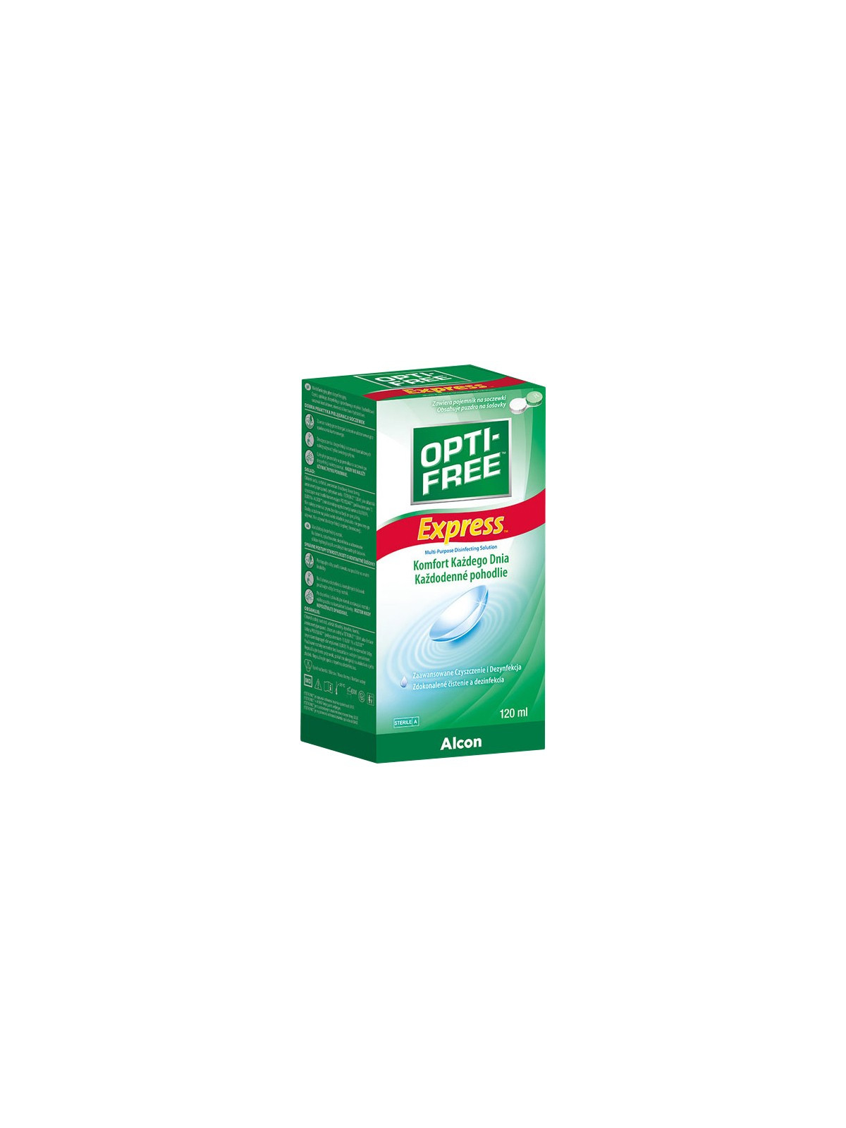 Opti-free Express 120ml | wielofunkcyjny płyn do soczewek
