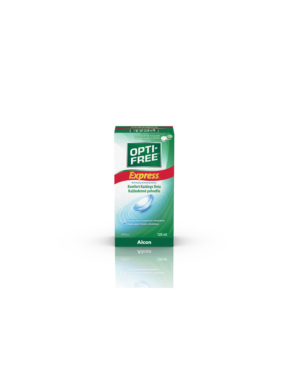 Opti-free Express 120ml | wielofunkcyjny płyn do soczewek