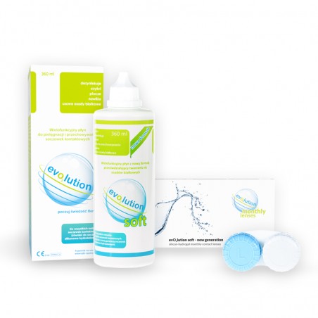 evO2lution monthly lenses 6 szt + płyn evO2lution 360 ml