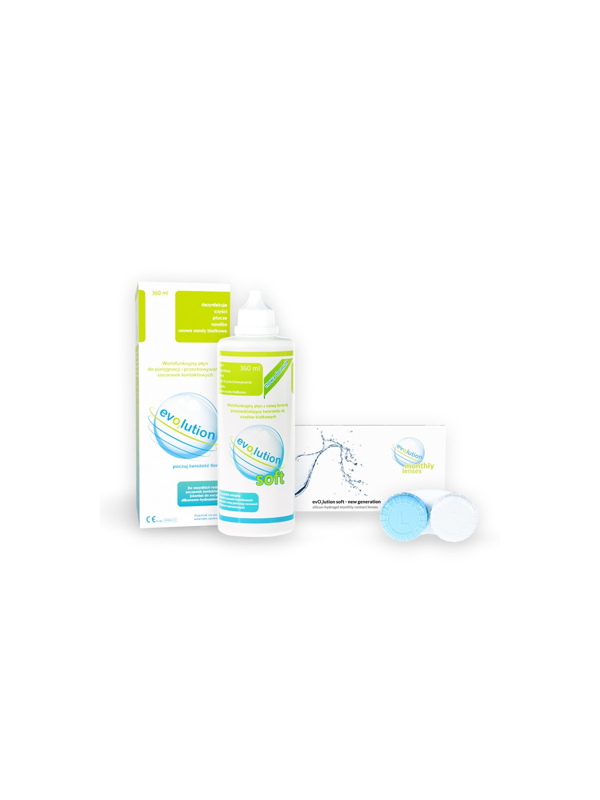 evO2lution monthly lenses 6 szt + płyn evO2lution 360 ml