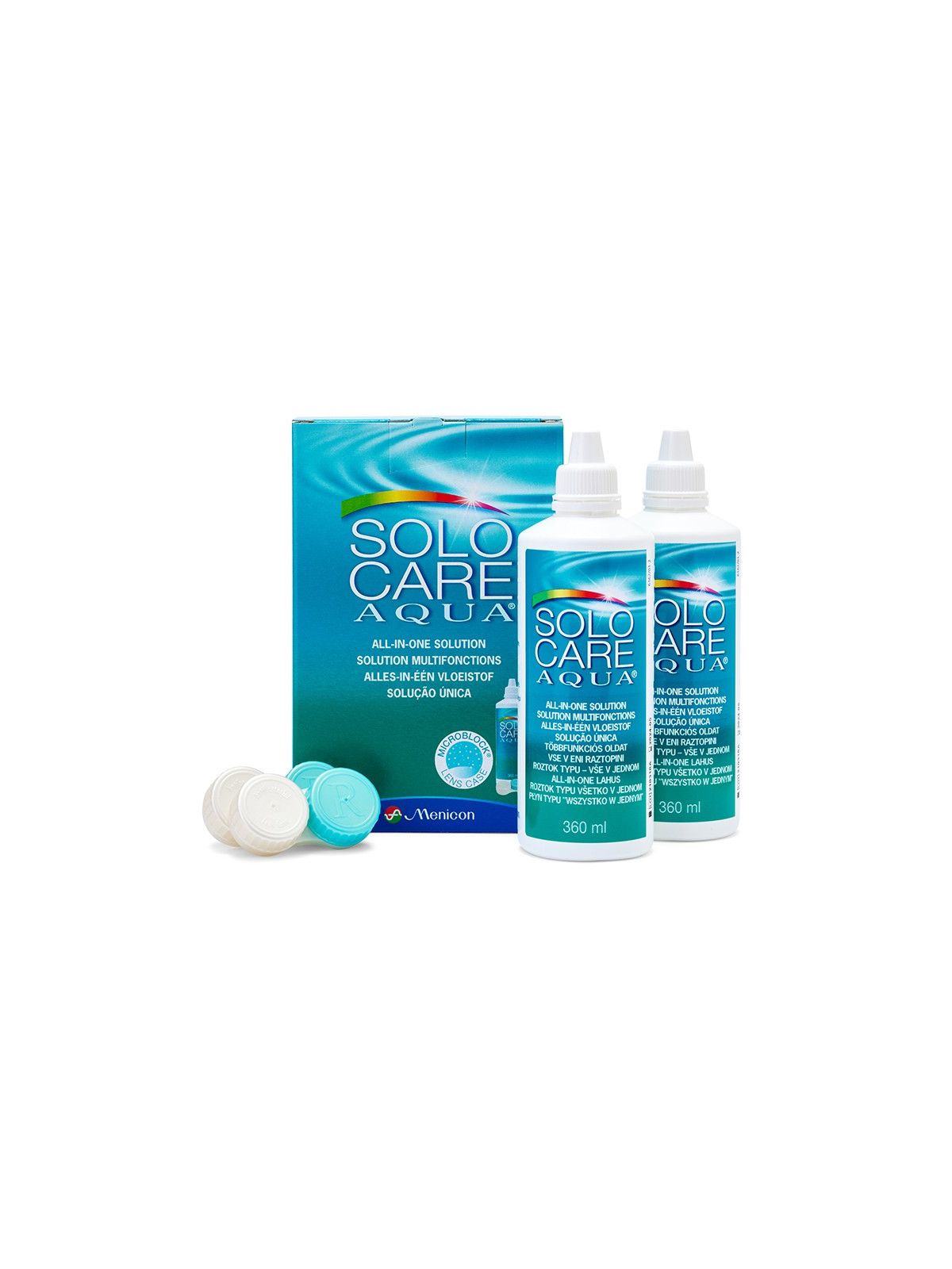 SoloCare Aqua 2x 360ml | Zestaw Płynów do Soczewek