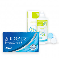 AIR OPTIX Plus HydraGlyde 3szt + evO2lution Soft 500 ml | Zestawy