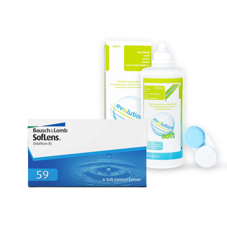 Soflens 59 6 szt. + evO2lution soft 500 ml | Zestaw w super cenie!