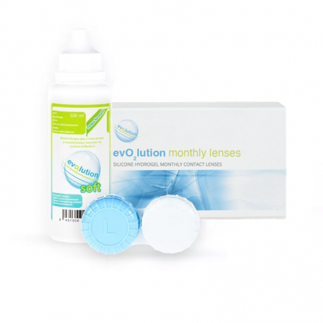 evO2lution monthly lenses 6 szt. + płyn evO2lution 100 ml