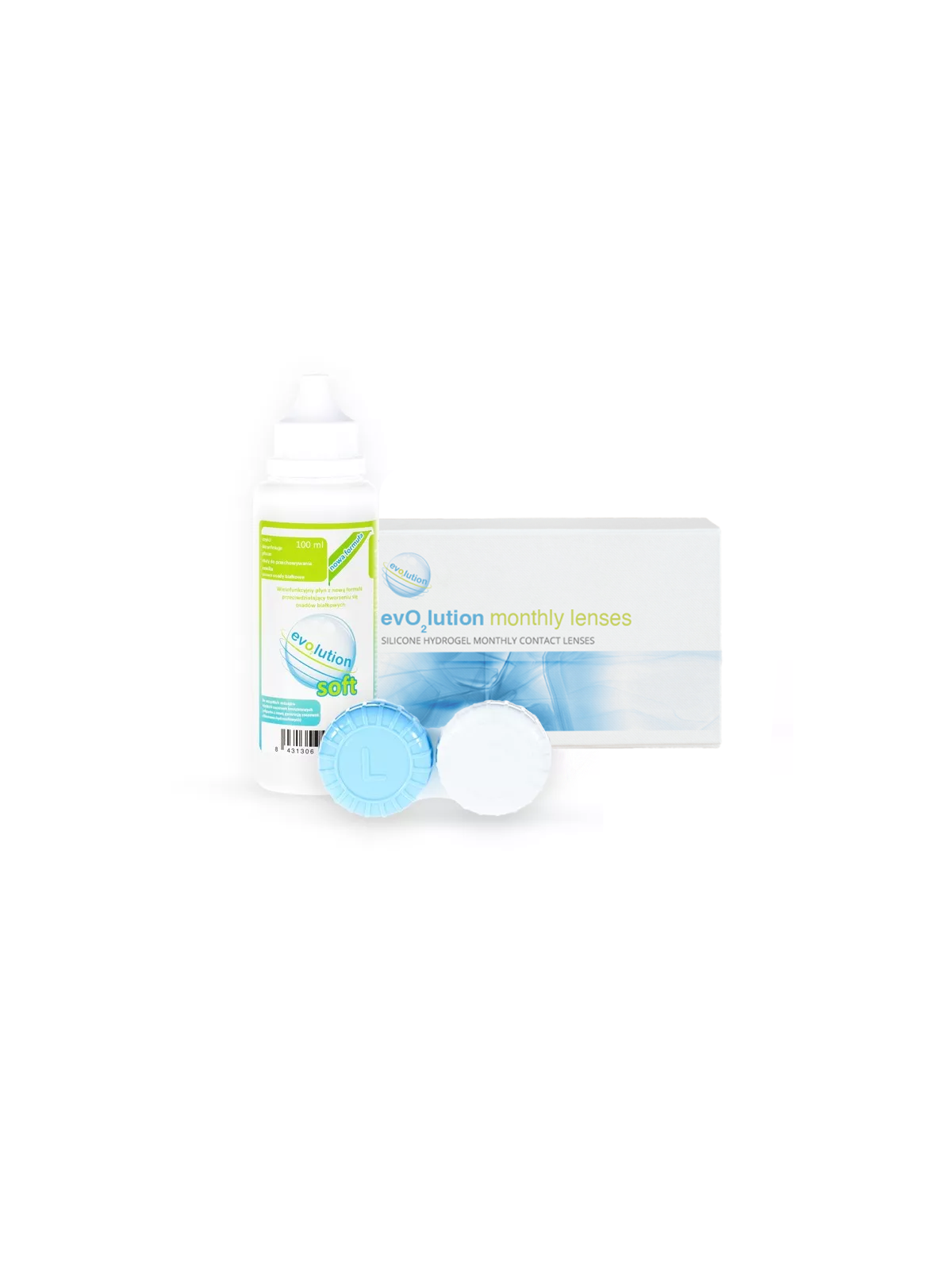 evO2lution monthly lenses 6 szt. + płyn evO2lution 100 ml
