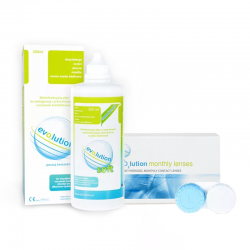 evO2lution monthly lenses 6 szt. + płyn evO2lution soft 500 ml