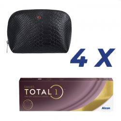  4 x Dailies Total 1 30 szt. + kosmetyczka Batycki
