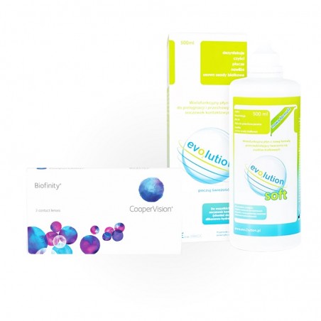 Biofinity 3 szt. + evO2lution soft 500 ml | Super zestaw w super cenie