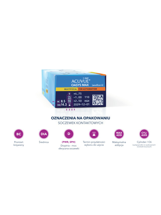Soczewki jednodniowe ACUVUE® OASYS MAX 1-Day Multifocal for ASTIGMATISM 30 szt.