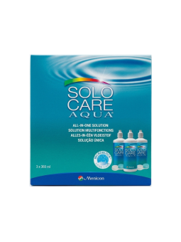 SoloCare Aqua 3 x 360ml | Zestaw Płynów do Soczewek