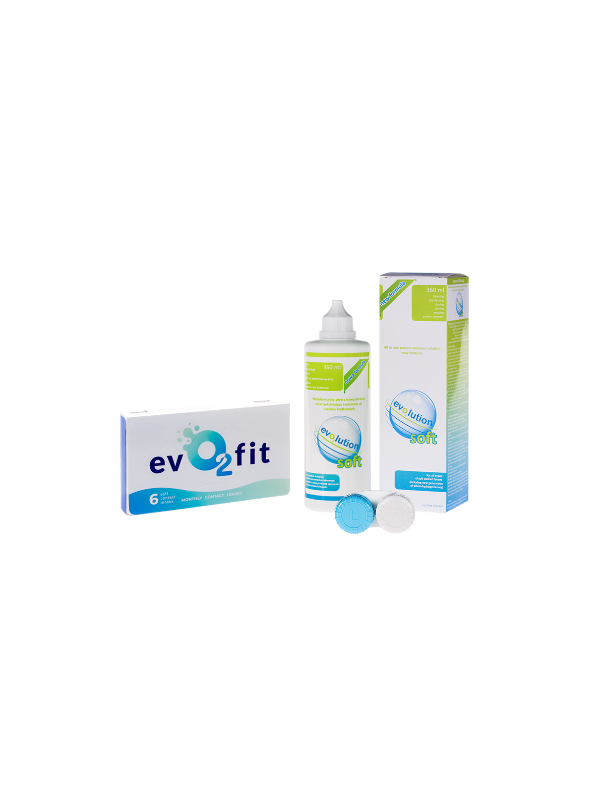 evo2lution monthly lenses basic 6 szt. + płyn evO2lution soft 360 ml