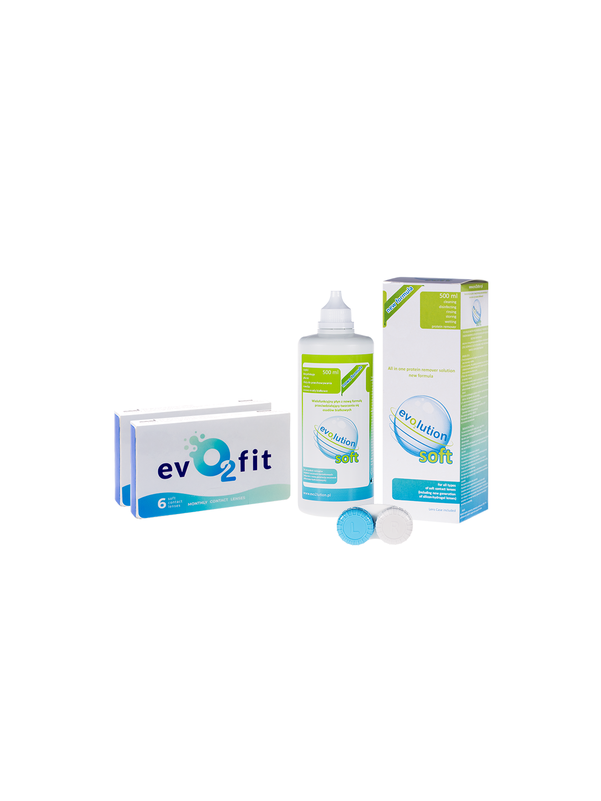 evo2lution monthly lenses basic 6 szt. x 2 op. + płyn evO2lution soft 500 ml